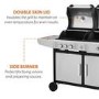 Refurbished electriQ iqdfbbq Dual Fuel Gas and Charcoal BBQ with 3 Burners