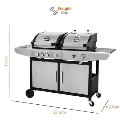 Refurbished Boss Grill Premium Dual Fuel - 2 Burner Dual Fuel BBQ Grill with Side Burner - Stainless Steel