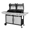 Refurbished Boss Grill Premium Dual Fuel - 2 Burner Dual Fuel BBQ Grill with Side Burner - Stainless Steel