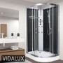 Vidalux Pure -1200x800mm Black Left-Hand Offset Quadrant Shower Cabin with Hydro Shower Set & Shower Tray