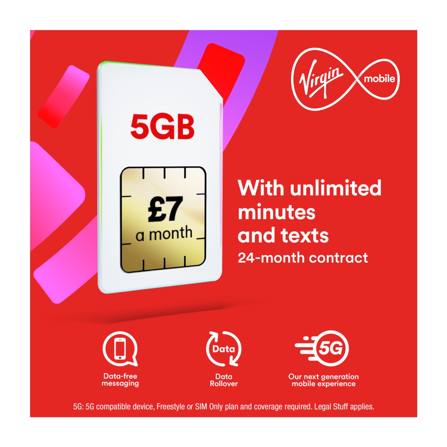 Triturado Gracia suficiente Virgin Media 5GB Data SIM Only Contract 24 Months  uk-417cab83d93ed89525fb416f2 | Appliances Direct