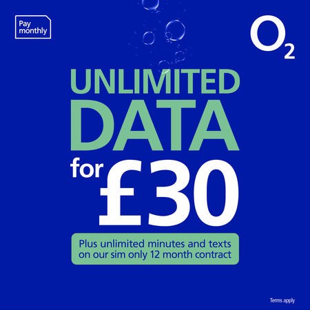 O2 Unlimited Data SIM Only Contract 12 Months uk ...