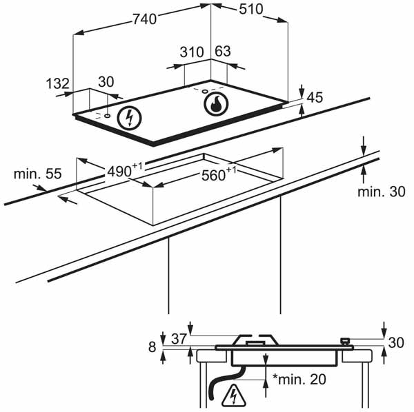 EGt7657NOK technical drawing and dimensions