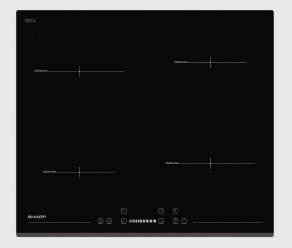 Sharp KH6I19BS00 60cm Induction Hob With Slider Touch Control Timer and