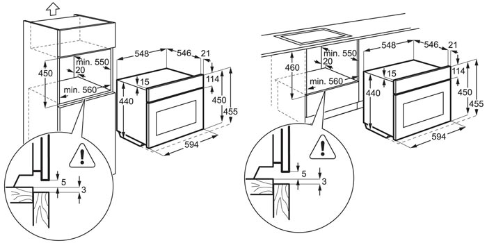 AEG KS8404001M compact steam oven dimensions