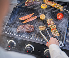 Charbroil Coated cast iron grates.