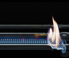Efficient stainless steel burners.