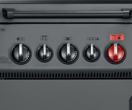 Three continuously adjustable stainless steel burners.