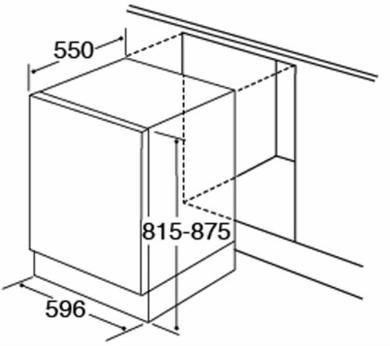 CDA WC141 Integrated Dishwasher Dimensions