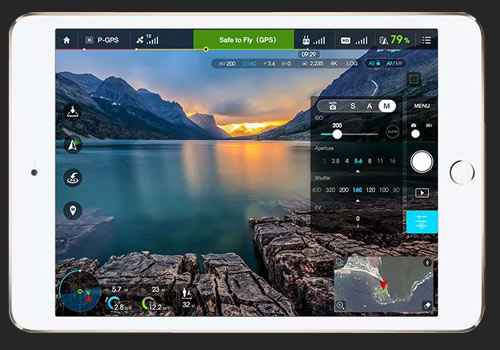 DJI GO app live feed and controls