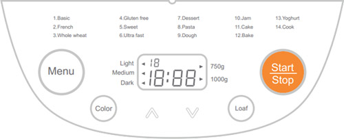 electriQ Breadmaker 14 programmes