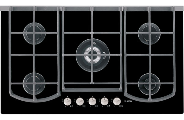 AEG HG995440NB 5 burner gas-on-glass hob