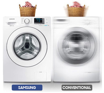 SAMSUNG Lave-linge hublot WF90F5E3U4W, 9 Kg, 1400 T/min pas cher