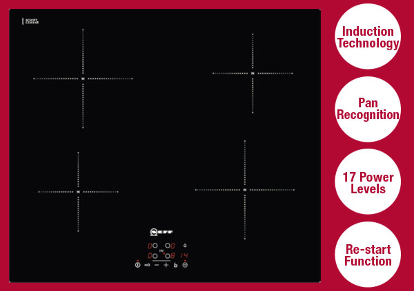 Neff T40B30X2 black ceramic induction hob