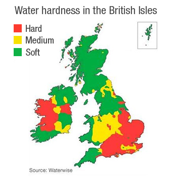 water hardness in the british isles?