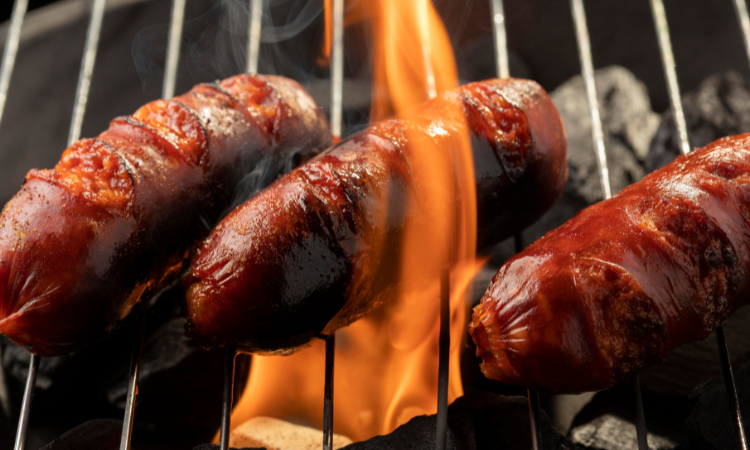 Sausages on bbq