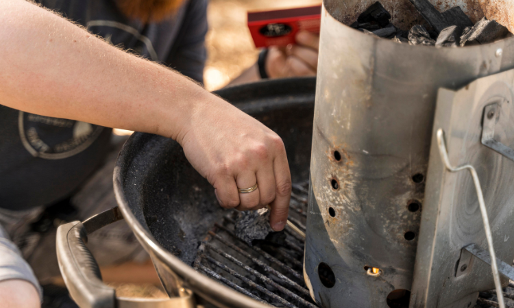 lighting charcoals for BBQ