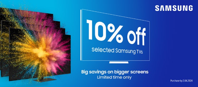 10% Off Samsung TVs