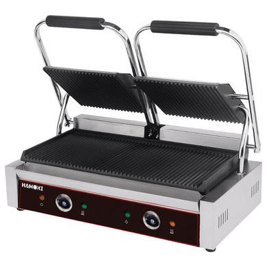 Hamoki PG-25A Twin Contact Grill - Ribbed Plates