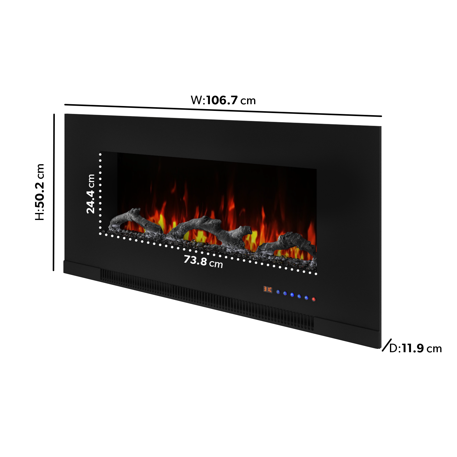 Amberglo Fire Dimensions