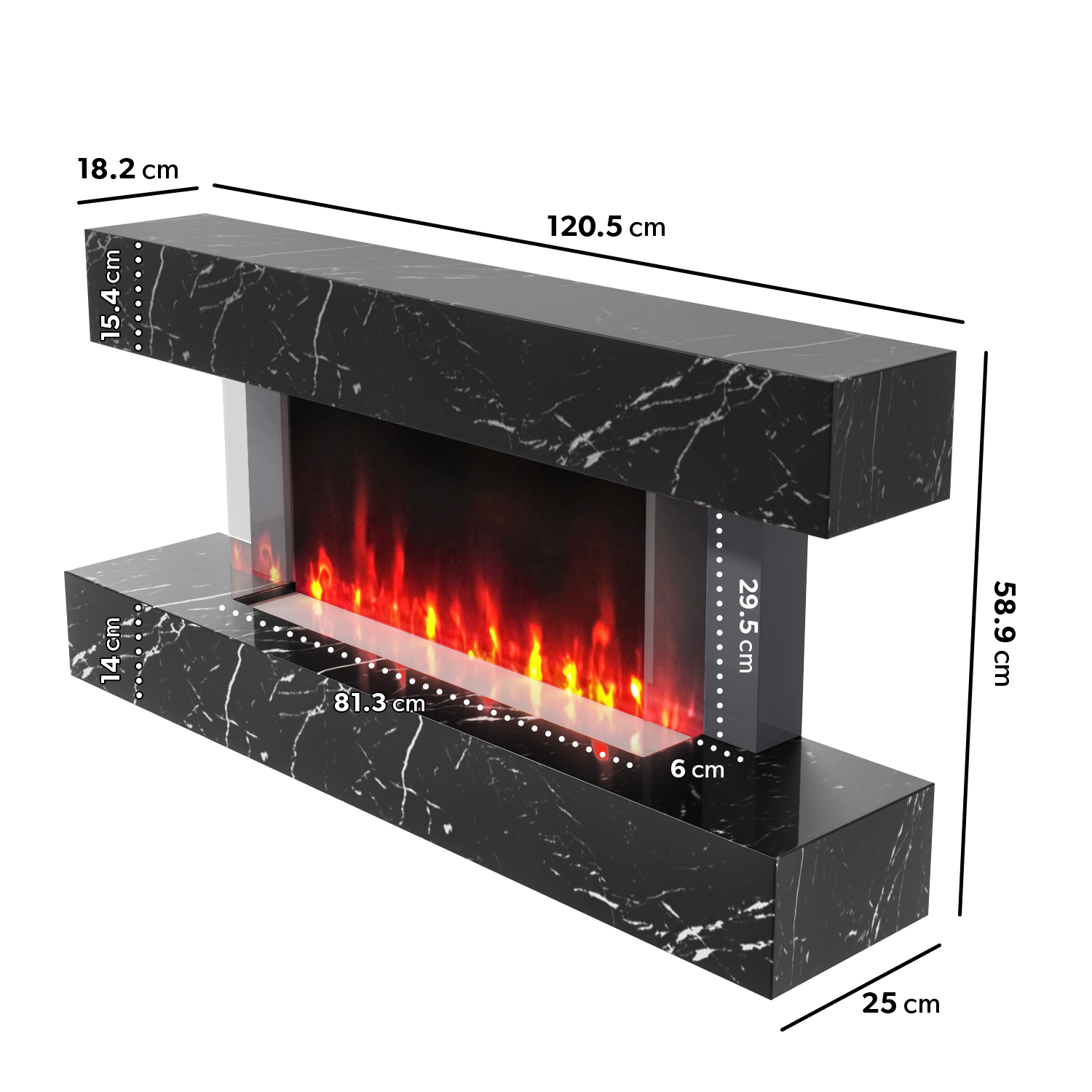 Amberglo Fire Dimensions