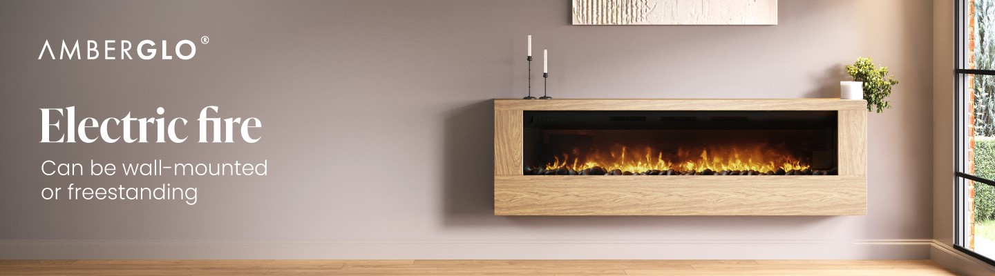 Electric Fire With Oak Surround 