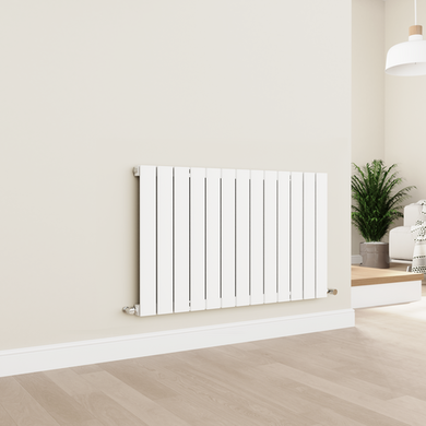 Refurbished - Eco Eleganza White Horizontal Flat Designer Aluminium Radiator 600x975mm