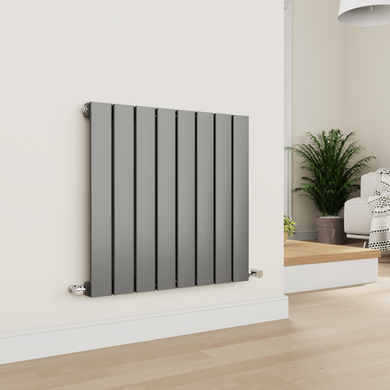 Refurbished Eco Eleganza Anthracite Horizontal Flat Designer Aluminium Radiator 600x600mm