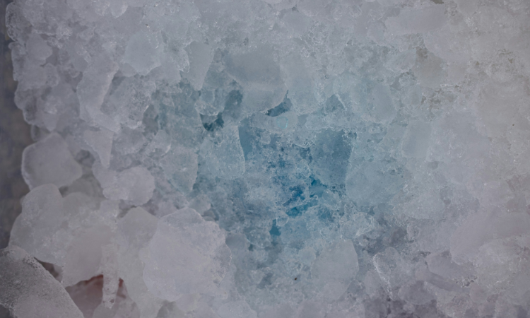 Freezer with ice build-up
