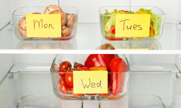 Labeled fridge containers