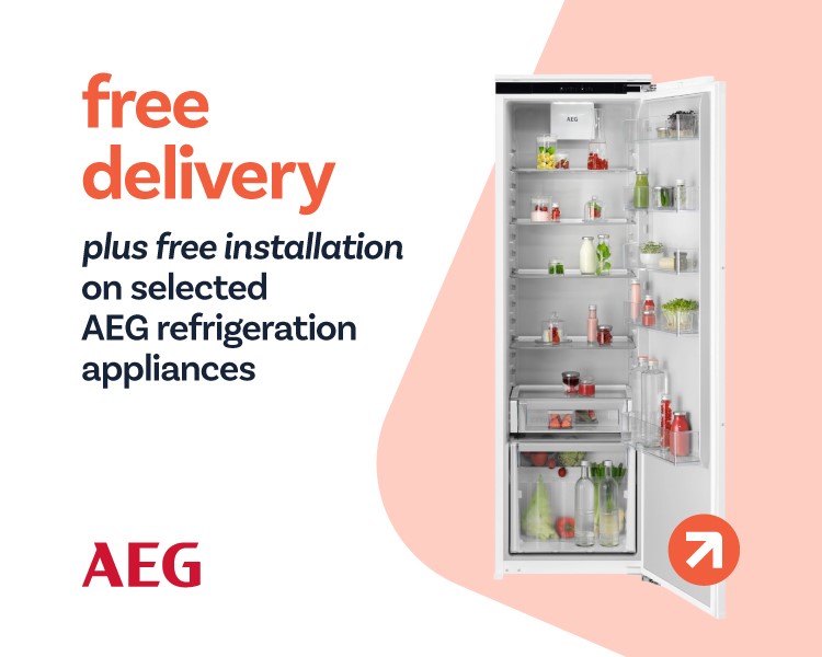 Free delivery plus free installation on selected AEG refrigeration.