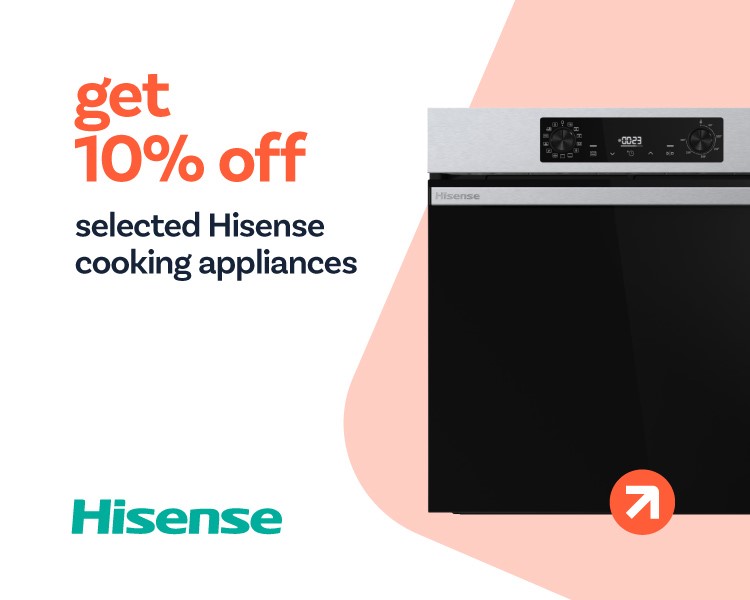 10% off selected Hisense cooking appliances.