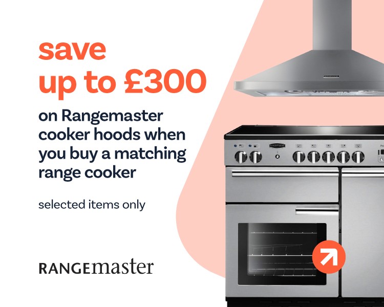 Save up to £300 on a selected Rangemaster Cooker Hoods when you buy with selected Rangemaster Range Cookers.