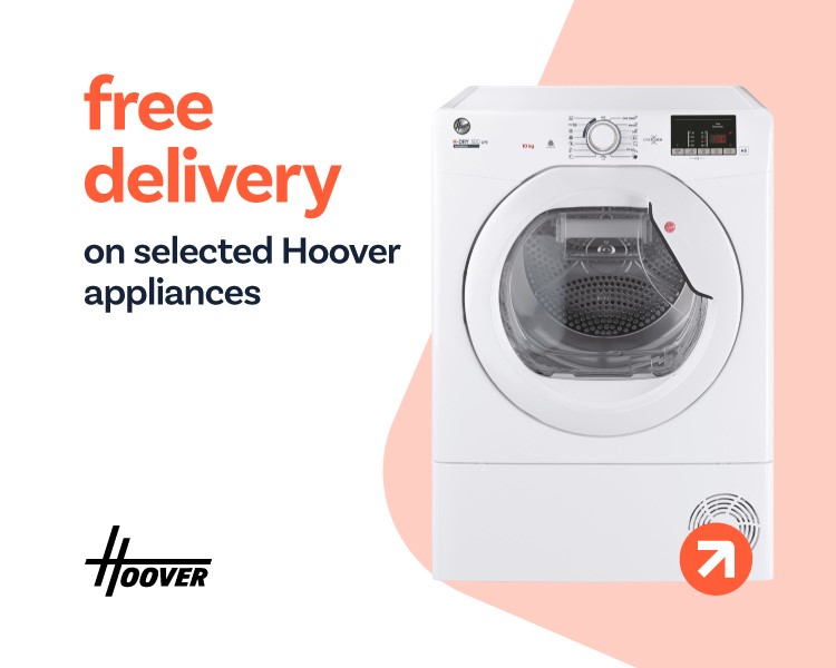 Free delivery on selected Hoover appliances.