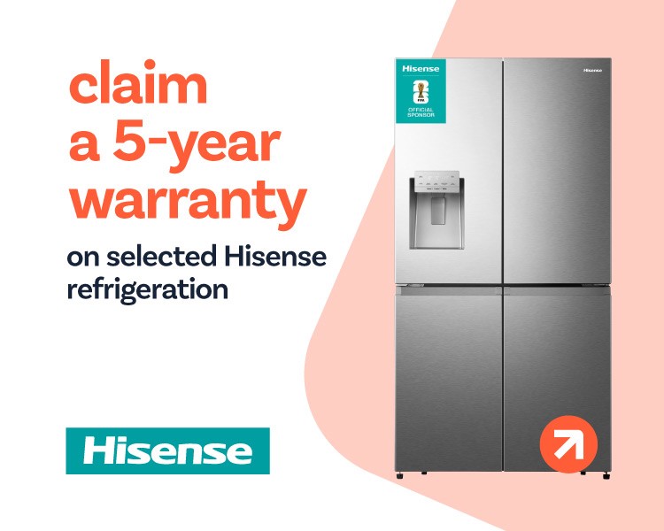Claim a free QLED TV when you buy selected Hisense TVs, Laser Cinemas, and Fridge Freezer.