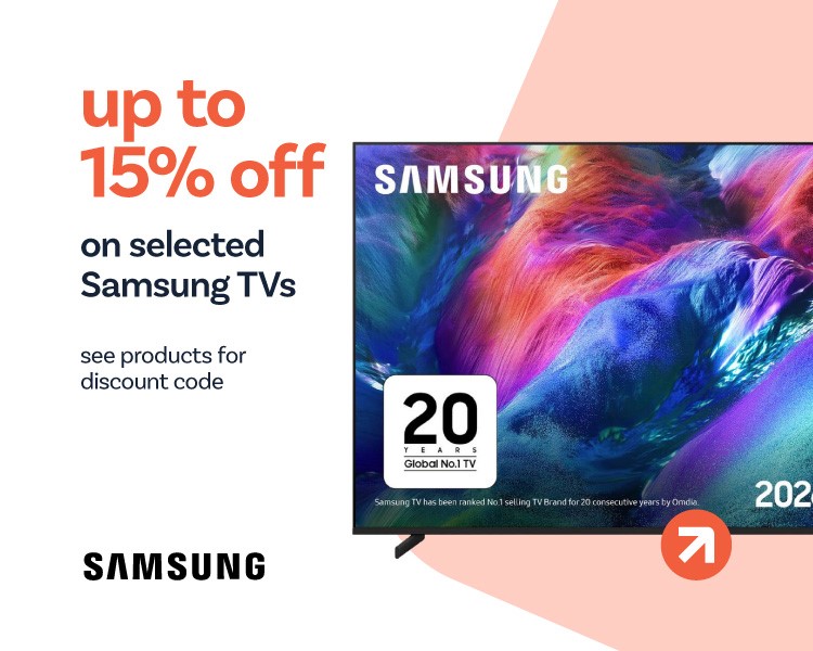Up to 15% Off selected Samsung TVs.