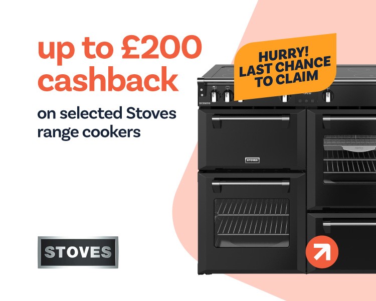 Up to £200 cashback on selected Stoves range cookers.