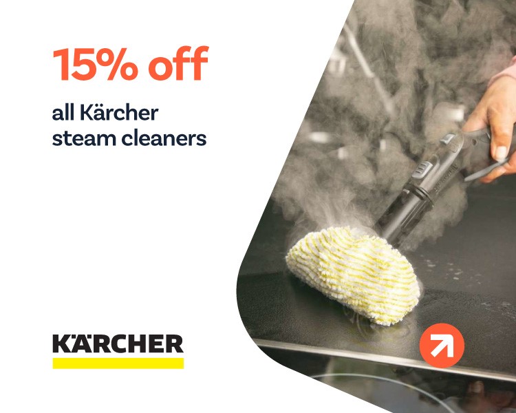 15% off Kärcher Steam Cleaners .