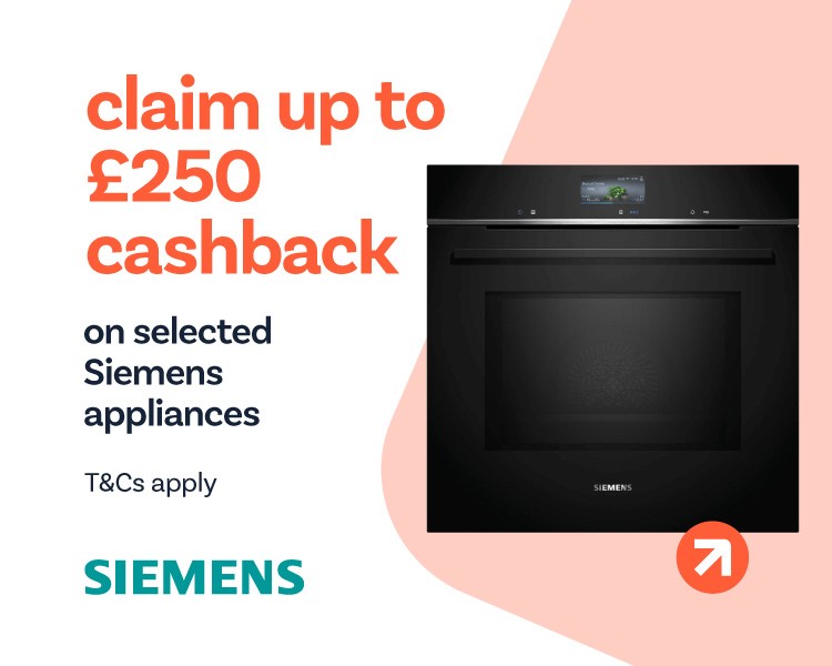  Claim up to £250 on selected Siemens Appliances.