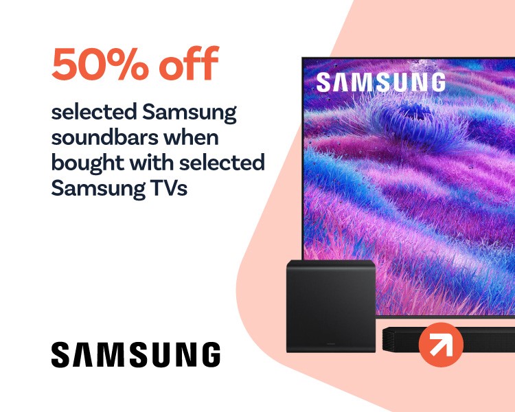 50% off selected Samsung Soundbars.
