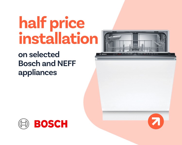 50% off installation on selected Bosch appliances.