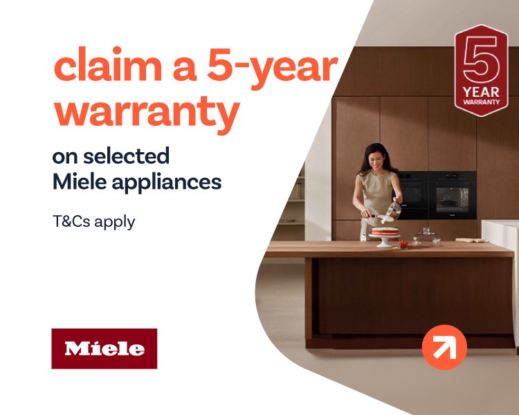 Claim a 5 year warranty on selected Miele appliances.