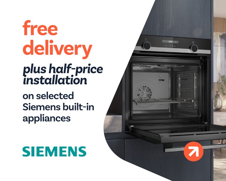 Half price installation on selected Siemens built in appliances.