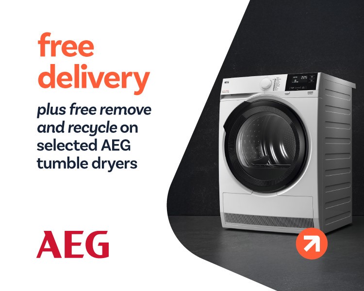 Free Remove & Recycle plus Free Delivery on selected AEG Tumble Dryers.