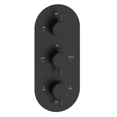 ALMOST PERFECT - Matt Black Triple Outlet Triple Handle Thermostatic Concealed Shower