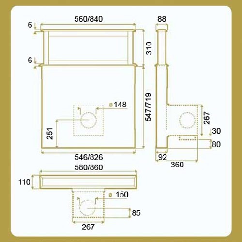HOOD-BE-LI-60-WH dimensions