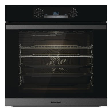 Refurbished 77L Electric Built-in Electric Single Oven With Pyrolytic Cleaning - Black