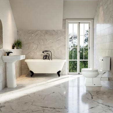 Traditional Black Freestanding Bath Suite with Toilet & Basin - Park Royal