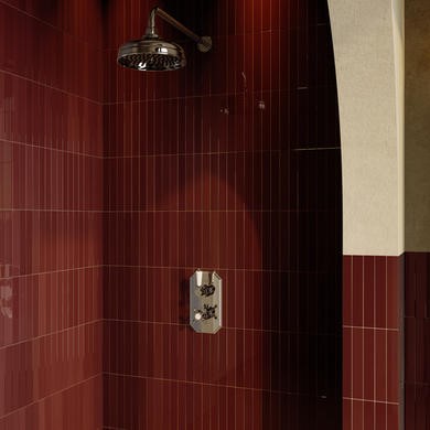 Chrome 1 Outlet Wall Mounted Thermostatic Mixer Shower Set - Cambridge