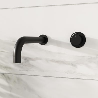 Black One Outlet Valve With Wall Mounted Bath Spout - Arissa